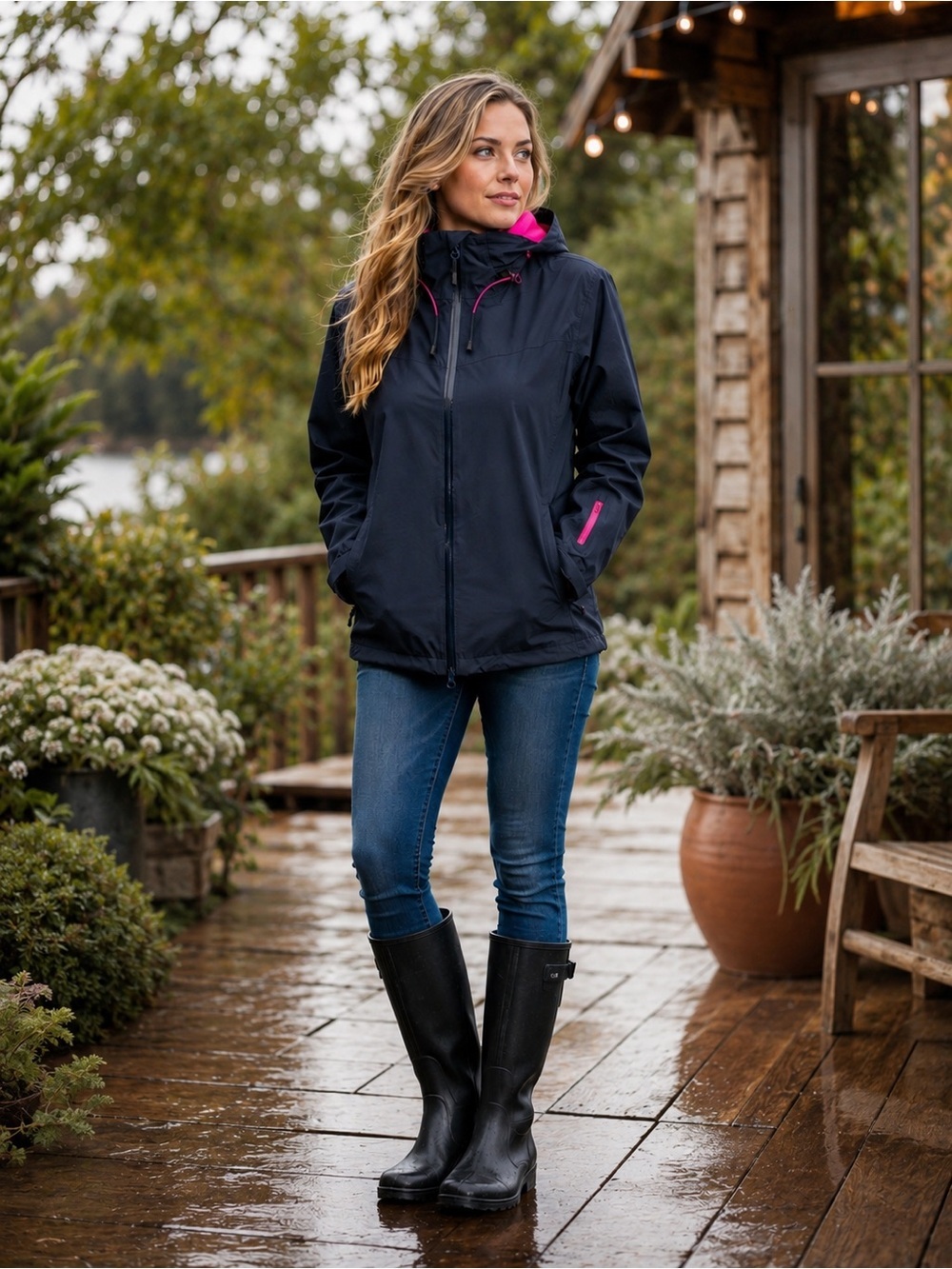West Marine Demlara Waterproof Windproof Sailing Jacket Women’s Hooded Rain Coat
